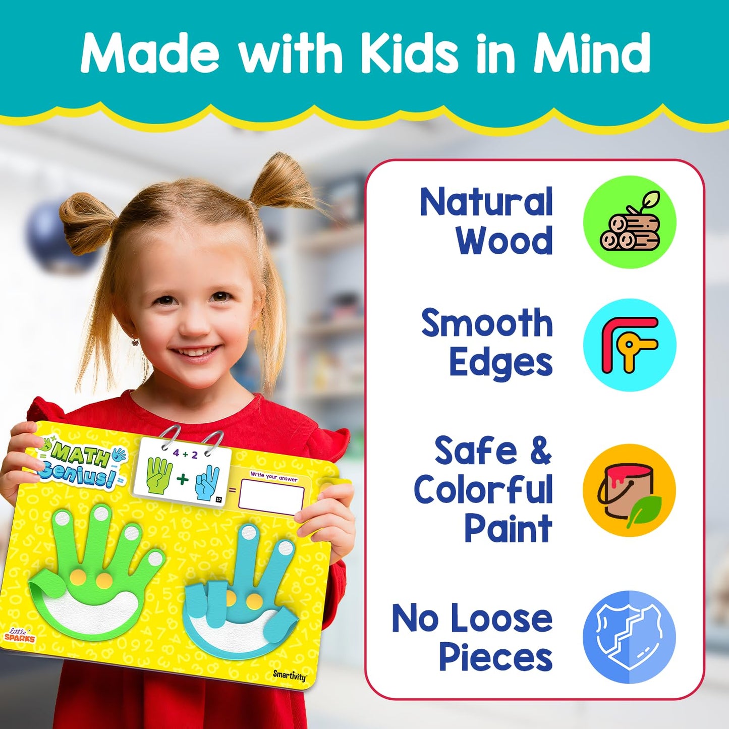 Smartivity Math Genius | Educational Toy for Kids 3+ Years | 40+ Challenges - Foldable Finger Counting Hands | Learn Counting, Numbers, Addition & Subtraction | Birthday Gift for Boys & Girls 3,4,5,6(PACK OF 6)
