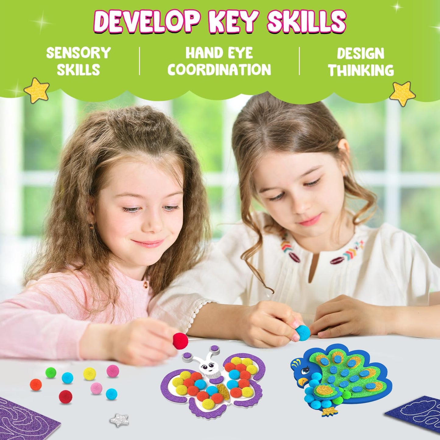 Smartivity Pom Pom Magnet Craft Kit for Kids Ages 5-10 | Adorable Animals Themed | Birthday Gift for Boys&Girls | Art&Craft Activity Kit for 5,6,7,8,9,10 Years(PACK OF 6)