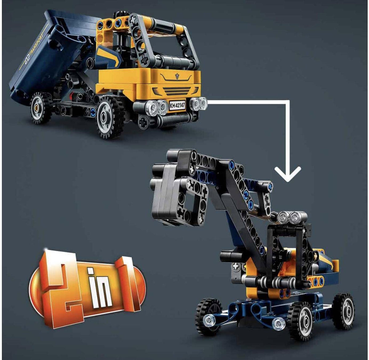 LEGO Technic 42147 Dump Truck Construction Vehicle Building Set, 177 Pieces, 7+