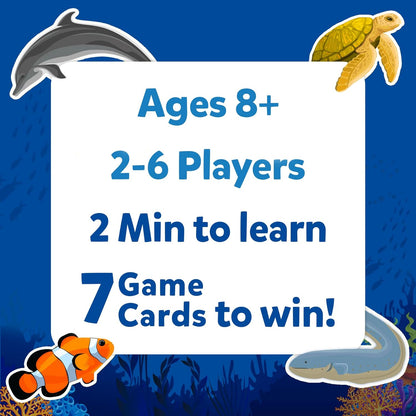 Skillmatics Card Game - Guess in 10 Underwater Animals, Gifts for 8 Year Olds and Up, Quick Game of Smart Questions, Fun Family Game(PACK OF 5)