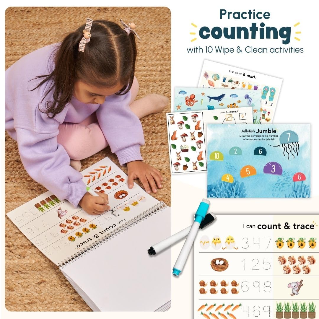 Curious Cub Montessori Busy Book | Toddler Busy Binder for 2-5 Yrs | Activity Binder, Toddler Math Book |Educational Toys For 2 Year Old | Kids Learning Books