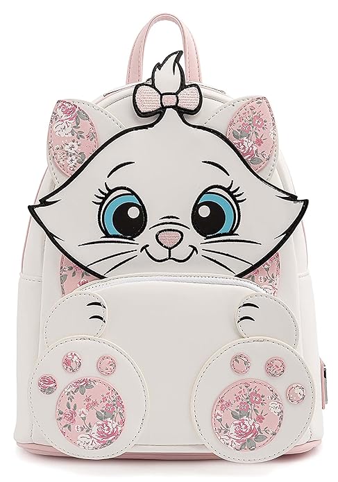 Loungefly Disney Marie Floral Footsy Womens Double Strap Shoulder Bag