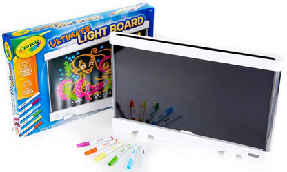 Crayola LED Drawing Board for Kids, Light-Up Drawing Tablet with Washable Gel Markers, Removable Tracing Pad, Reusable Wipe-Clean Surface, Portable Creative Art Supplies for Drawing Fun, 6+ Years