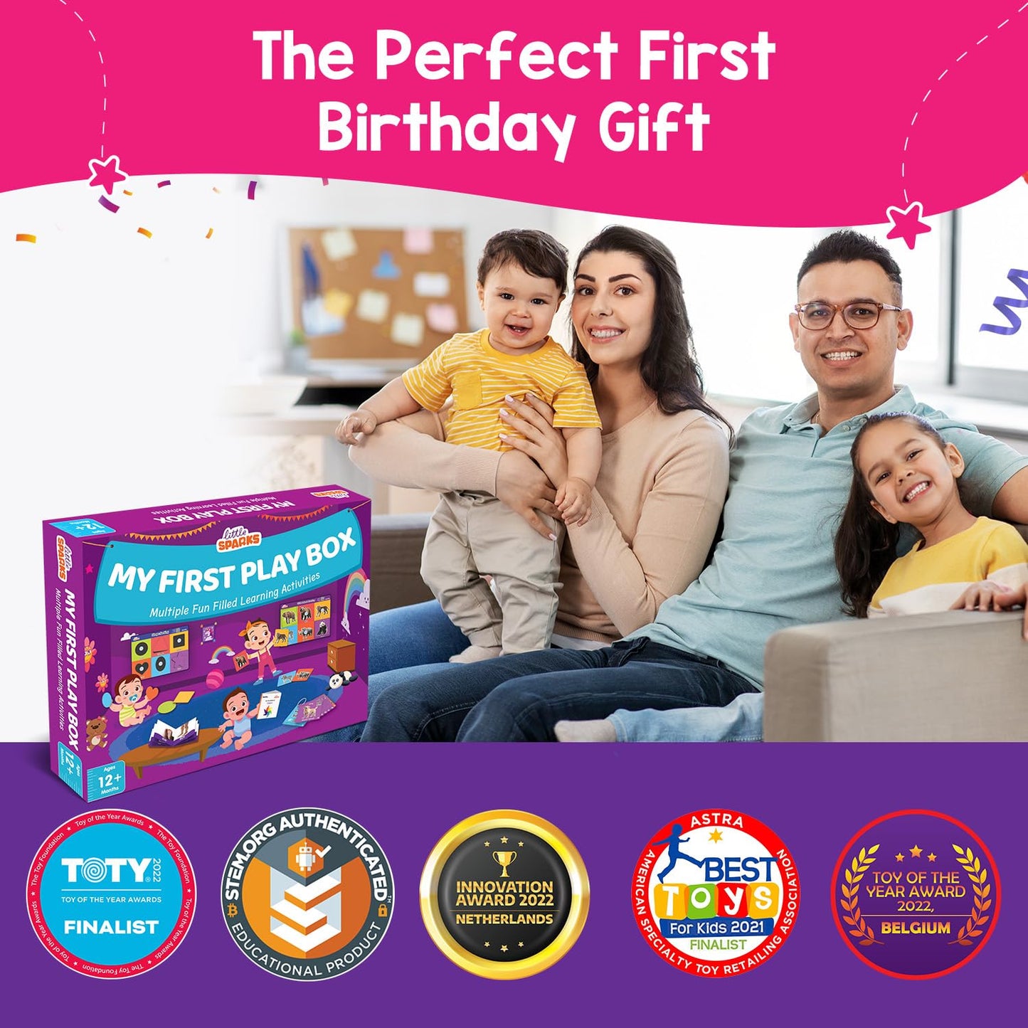 Smartivity 5in1 Montessori Play Box for 1+ Years Boys & Girls | 5 Educational Activities | Birthday Gift for 1+ Year Old Kids I Brain Boosting Toy, Builds - Motor, Shapes, Matching Skills(PACK OF 6)