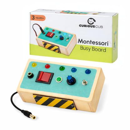Curious Cub Montessori Busy Board | Switch Board Toy for Kids | Perfect Gifts for Children Travel Toy, Toggle Play | Kids Toys for 2-5 Years Boy & Girls | Kids Activity Toys | 3 Months Warranty