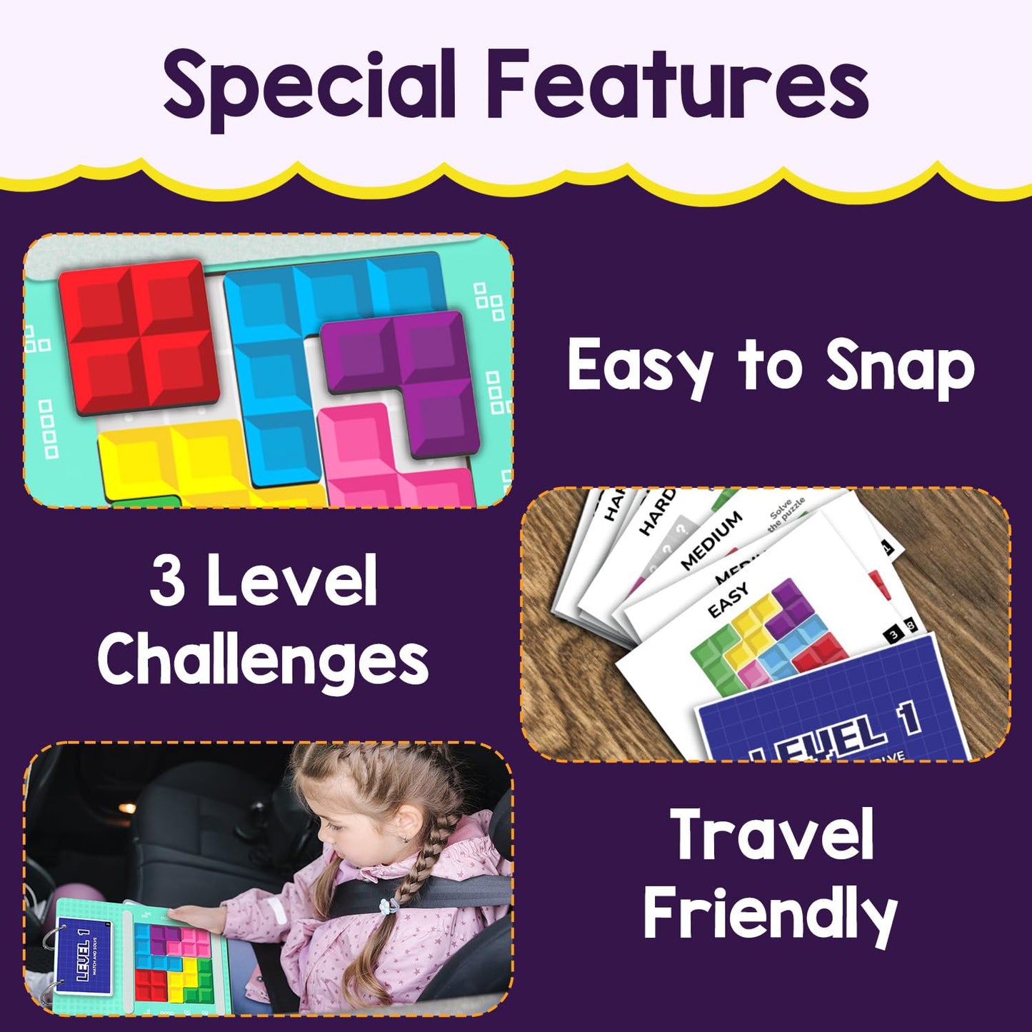 Smartivity Tetricks - Magnetic Puzzle Game for Kids 4–8 Years | 30+ Fun Brain Challenges with 6 Magnetic Shapes | Learning and Educational Toy I Birthday...(PACK OF 6)