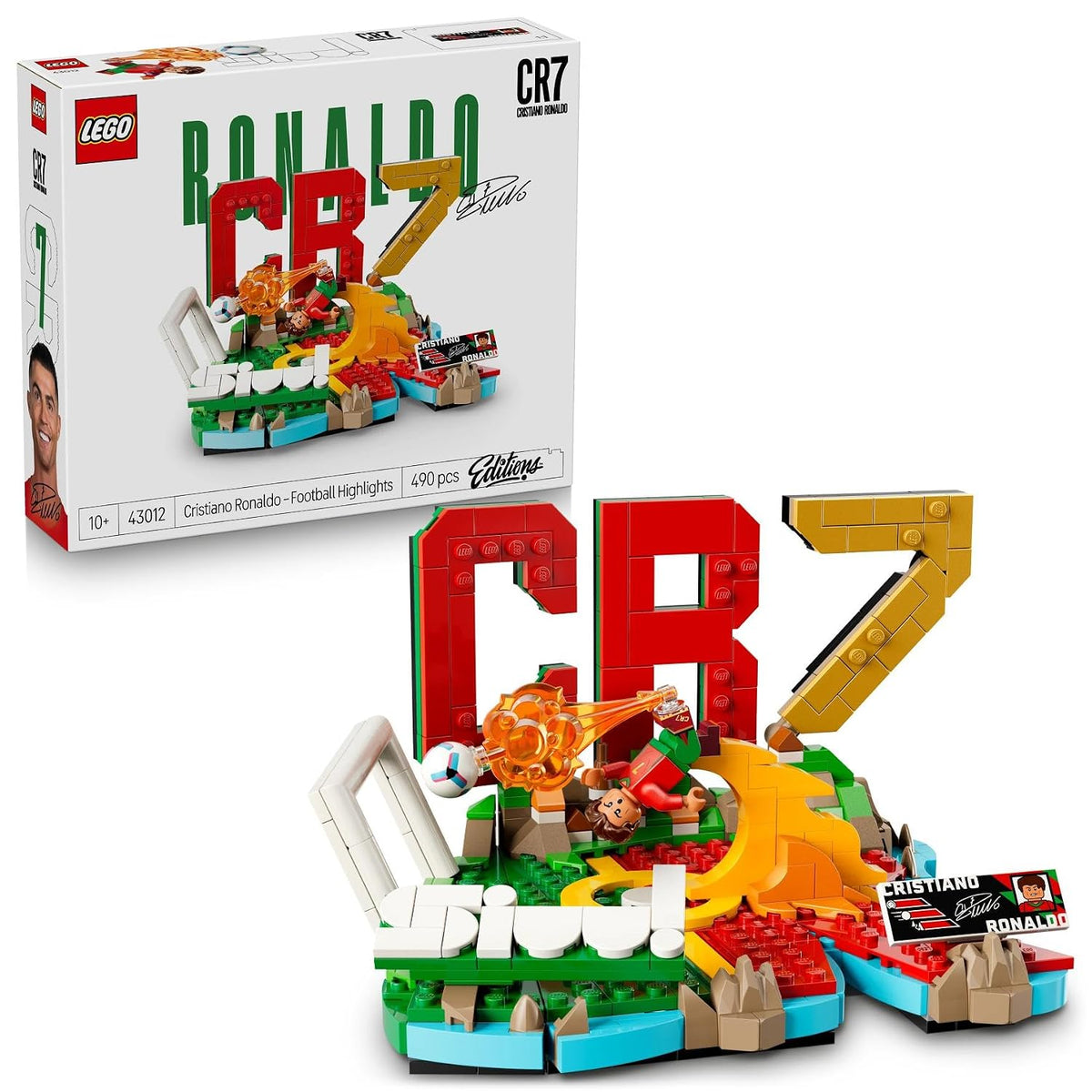 LEGO Editions 43012 Cristiano Ronaldo Football Highlights Display Building Set, 490 Pieces, 10+