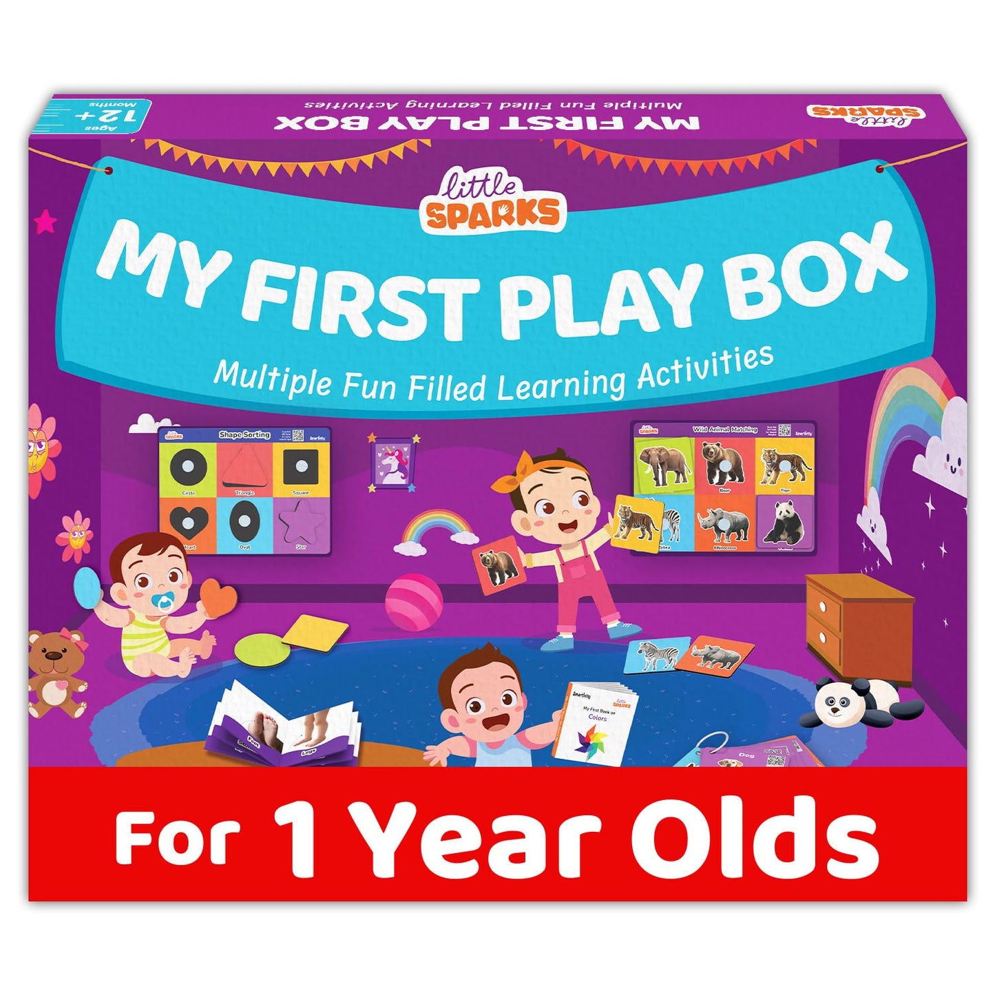 Smartivity 5in1 Montessori Play Box for 1+ Years Boys & Girls | 5 Educational Activities | Birthday Gift for 1+ Year Old Kids I Brain Boosting Toy, Builds - Motor, Shapes, Matching Skills(PACK OF 6)