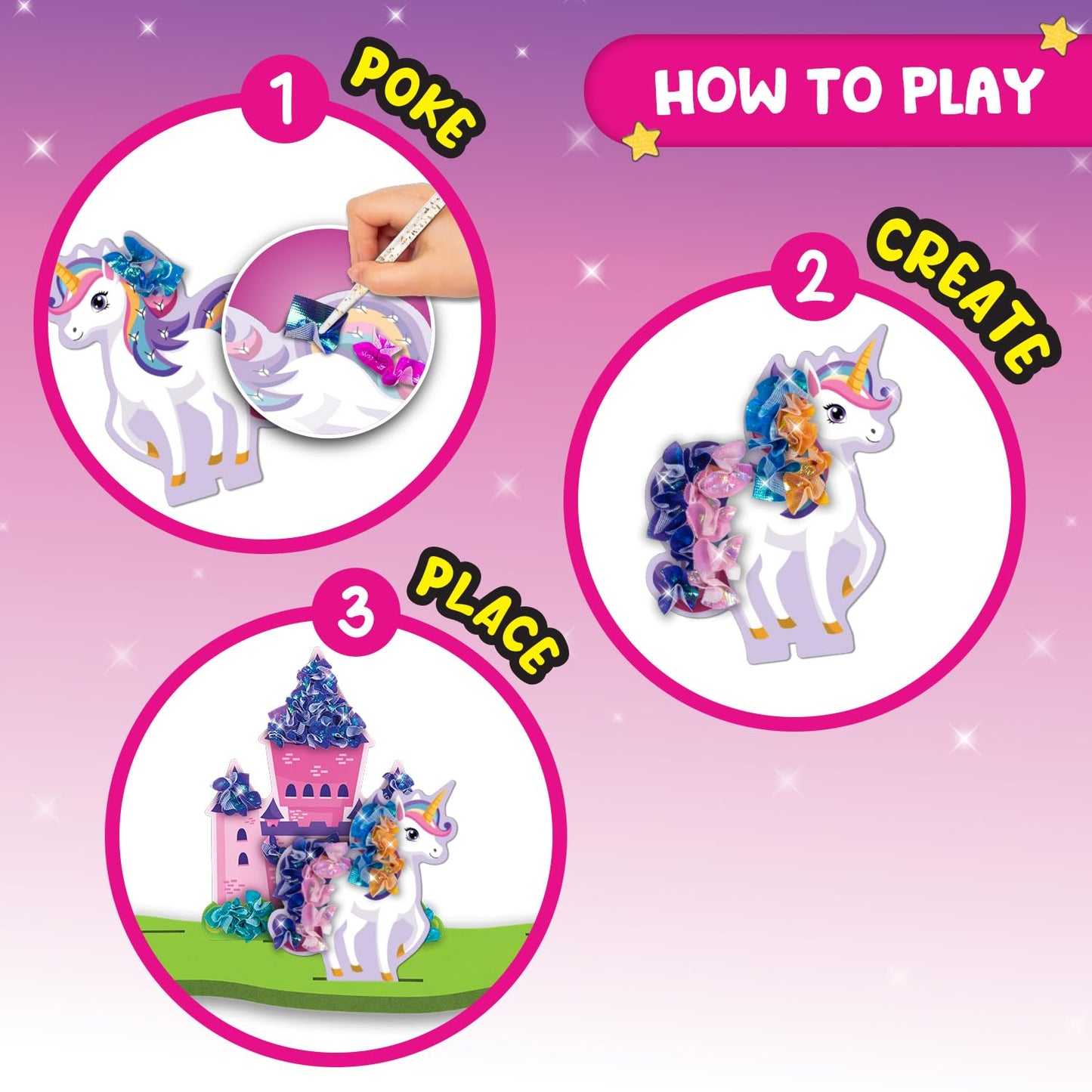 Smartivity Art & Craft Kit - Poke Art Princess Wonderland for Kids Ages 4, 5, 6, 7, 8, 9, 10 Years Old, Create 5 Princesses, 2 Castles & Unicorn, Smart Birthday Gift for Girls & Boys, Fun Activity Kit(PACK OF 6)
