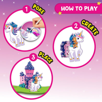 Smartivity Art & Craft Kit - Poke Art Princess Wonderland for Kids Ages 4, 5, 6, 7, 8, 9, 10 Years Old, Create 5 Princesses, 2 Castles & Unicorn, Smart Birthday Gift for Girls & Boys, Fun Activity Kit(PACK OF 6)