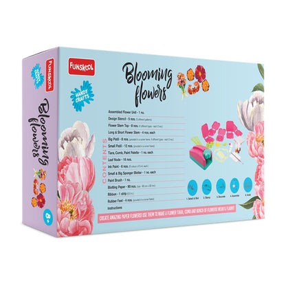 Handycrafts Blooming Flowers, Paper Flower Making kit (PACK OF 4)