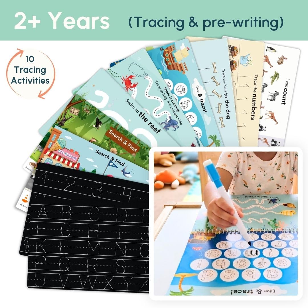 Curious Cub Montessori Busy Book | Toddler Busy Binder for 2-5 Yrs | Activity Binder| Quiet Book| Educational Toys For 3 Year Old| Kids Learning Books 2-3Years| Velcro Books For 2 Yrs Old | Kids Gifts
