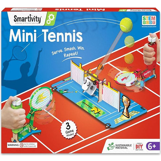 Smartivity Tabletop Tennis Game Kit for Kids 6 to 12, 2-Player STEM Toy with Mechanical Rackets & Scoreboard, Birthday Gift for Boys & Girls Age 6,7,8,9,10,11,12,13,14 Years, Table Tennis(PACK OF 6)