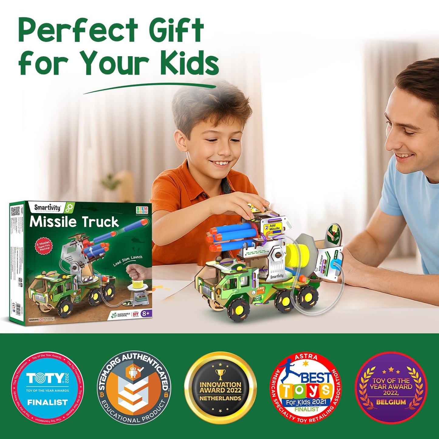 Smartivity DIY Military Vehicle for Kids 8-14 Years | Army Truck with Air Powered - Missle Launch System | Birthday Gift for Boys & Girls | I STEM Toy for 8,9,10,11,12,13,14 Years(PACK OF 6)