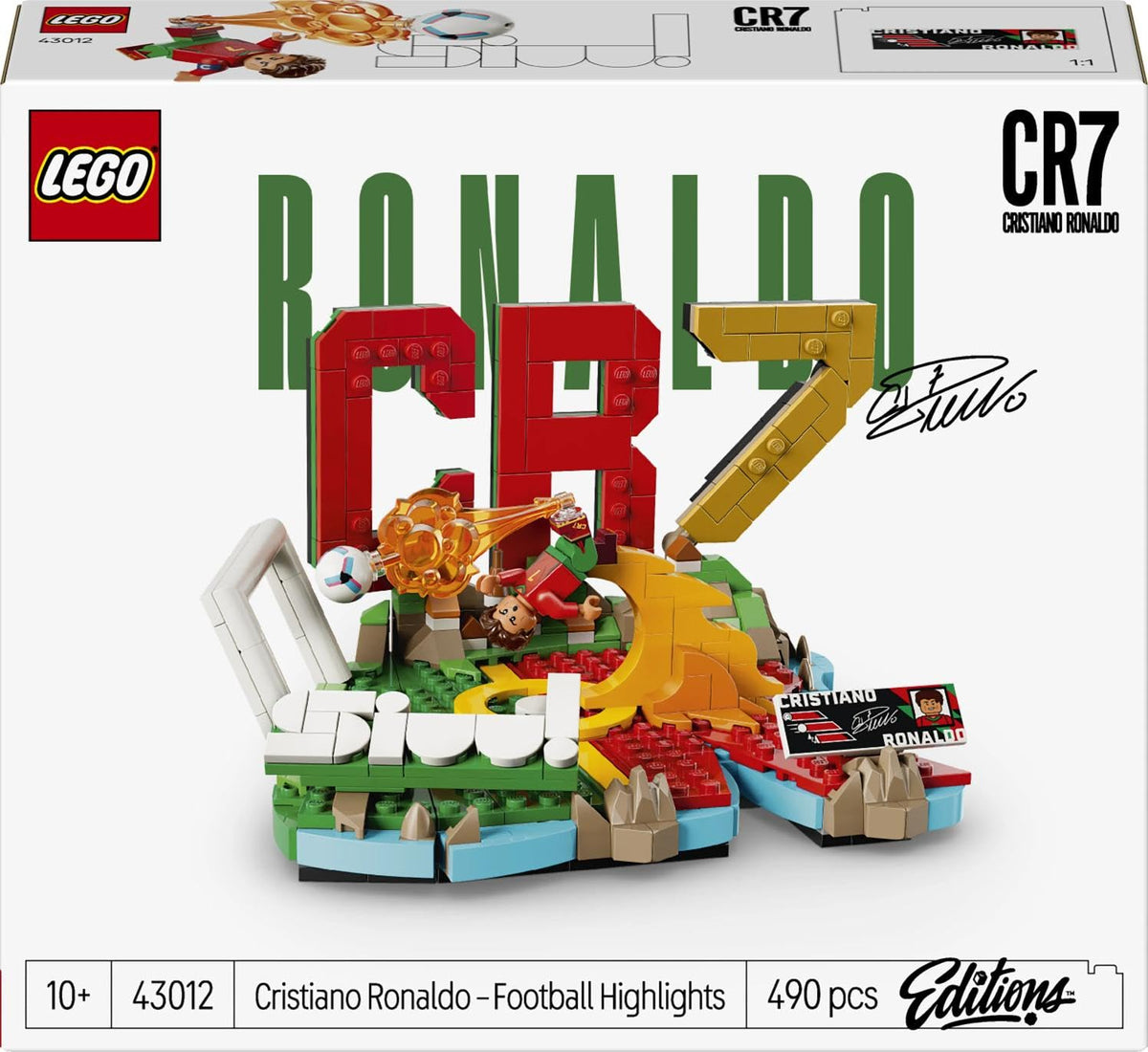 LEGO Editions 43012 Cristiano Ronaldo Football Highlights Display Building Set, 490 Pieces, 10+