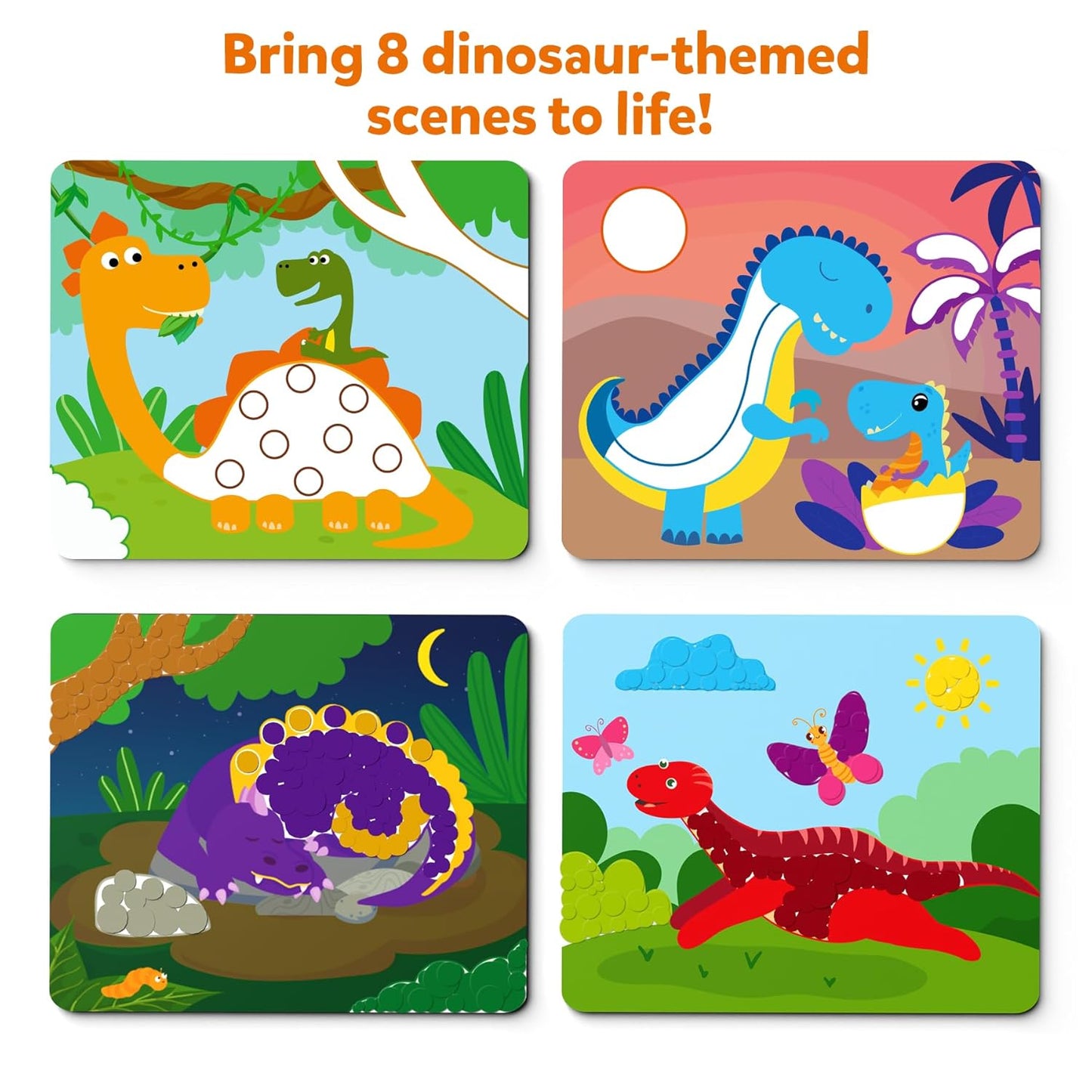 Skillmatics Paper Dot It Sticker Art Activity - Dinosaurs, Mess-Free Fun for Kids, 500+ Stickers, Craft Kits, DIY Activity, Travel Toys, Gifts for Boys & Girls Ages 3, 4, 5, 6, 7, Multicolour(PACK OF 5)