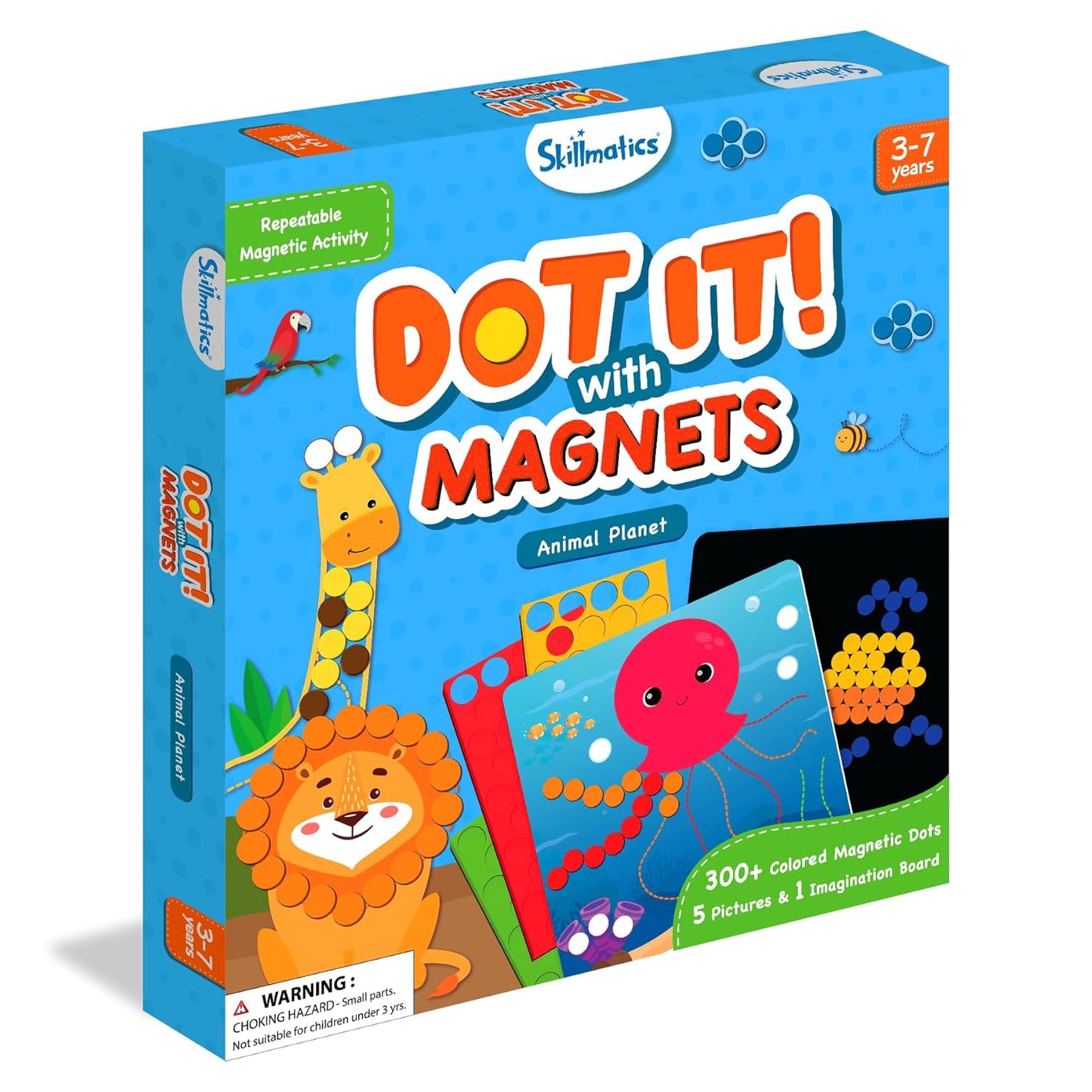 Skillmatics Dot It with Magnets - Animals, Repeatable Art for Kids, Mess-Free, Craft Kits, DIY Creative Activity, Gifts for Boys & Girls Ages 4, 5, 6, 7, Multicolour(PACK OF 5)