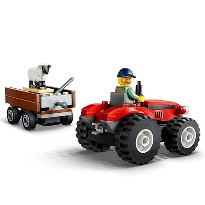 LEGO City Red Farm Tractor with Trailer & Sheep Toy 60461