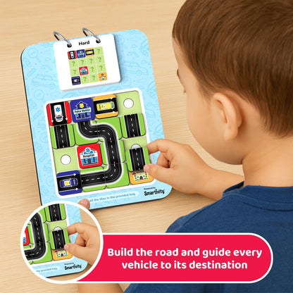 Smartivity Path Maker Brain Puzzle for Kids 4-8 Years Old I Guide Vehicles to Their Destination - 30+ Challenges I Logic & Problem-Solving Puzzle Game...(PACK OF 6)
