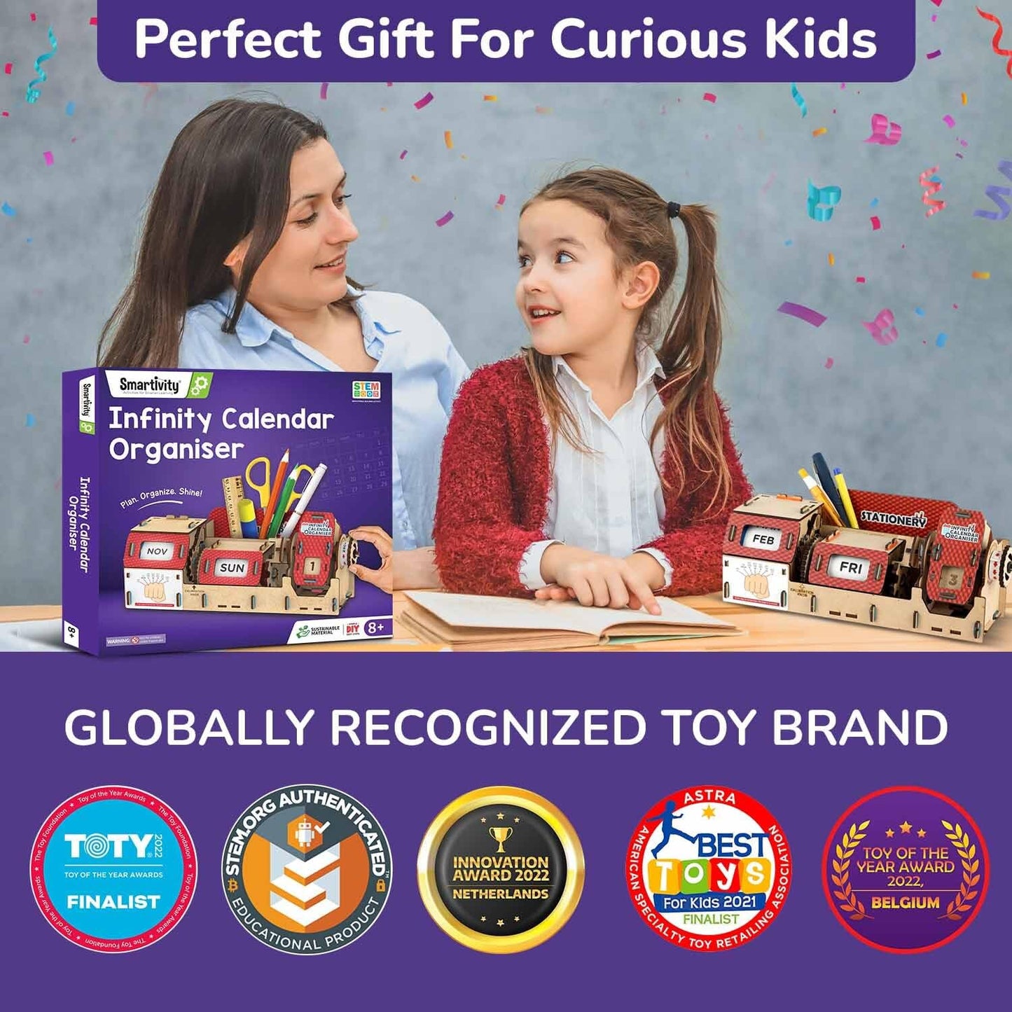 Smartivity DIY Infinity Calendar & Stationary Organizer for Kids Age 8-9-10-11-12-13-14 Years | Birthday Gift for Girls & Boys