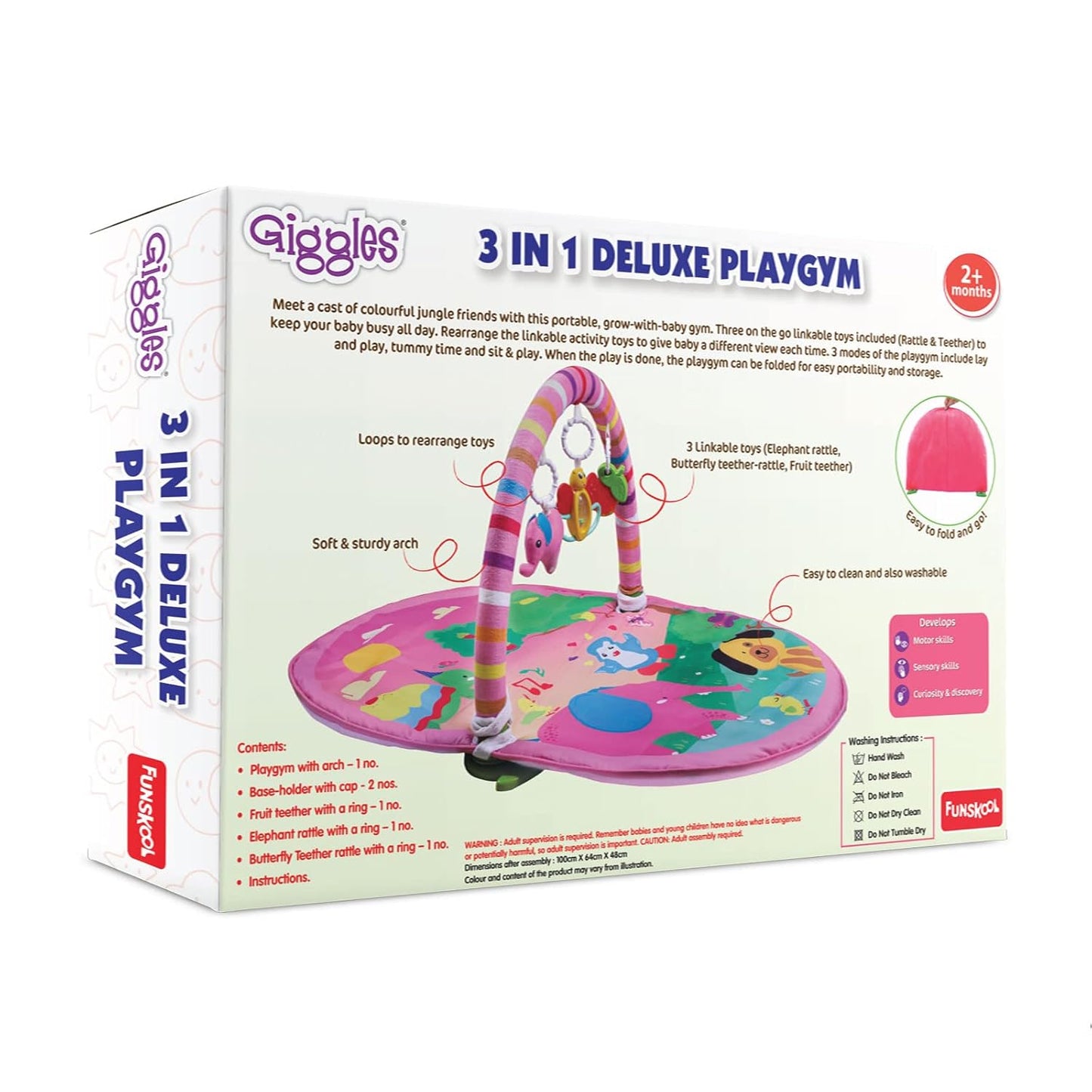Giggles - Deluxe Play Gym, Pink Colour Activity Playgym, 3 in 1 Modes of Play (PACK OF 4)