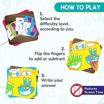 Smartivity Math Genius | Educational Toy for Kids 3+ Years | 40+ Challenges - Foldable Finger Counting Hands | Learn Counting, Numbers, Addition & Subtraction | Birthday Gift for Boys & Girls 3,4,5,6(PACK OF 6)