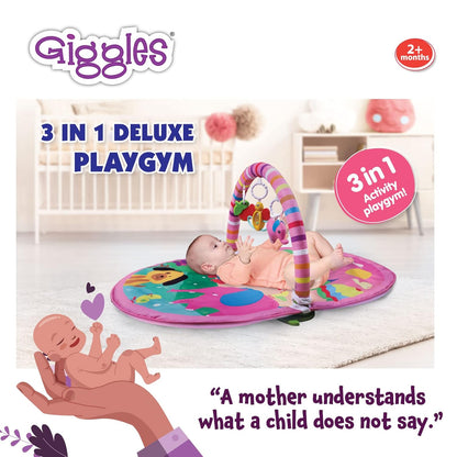 Giggles - Deluxe Play Gym, Pink Colour Activity Playgym, 3 in 1 Modes of Play (PACK OF 4)