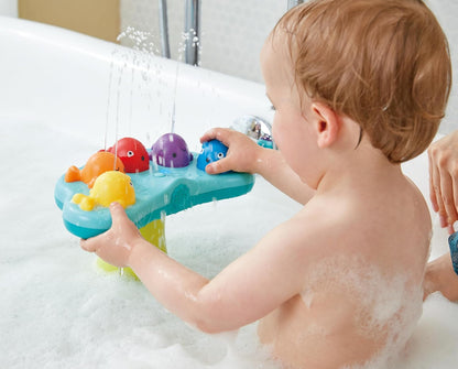 Hape Musical Whale Fountain Bath Toy, Non-Toxic, Fun Bath & Water Play Toys for Babies, Water Squirting Action