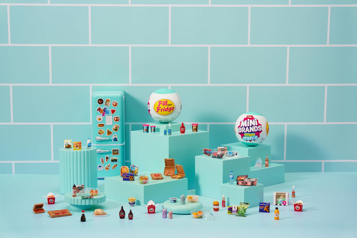 ZURU Mini Brands Fill The Fridge Playset with UV Light | Mini Collectible Fridge Toy for Kids 8+
