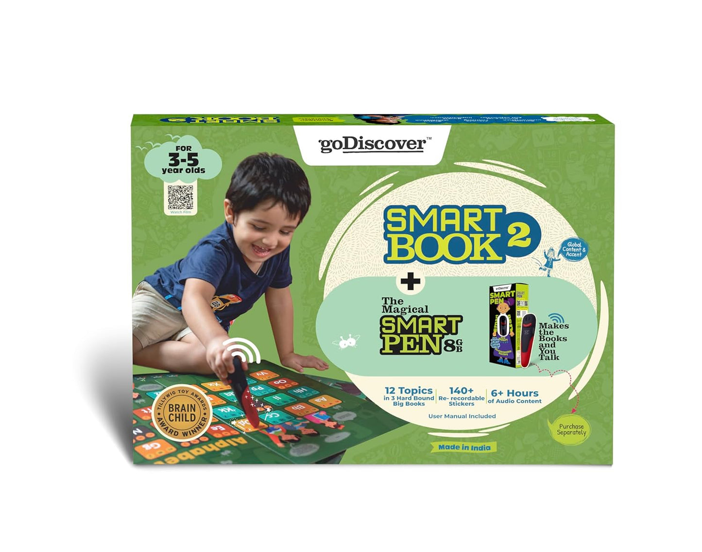 goDiscover Educational Smart Book 2 for Kids with Talking Pen | Early Learning Interactive Book Set Builds Vocabulary, Curiosity, & Confidence | Screen Free Learning Toy for 3–5 Year Old Children