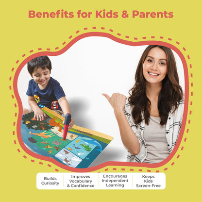 goDiscover Educational Smart Book 2 for Kids with Talking Pen | Early Learning Interactive Book Set Builds Vocabulary, Curiosity, & Confidence | Screen Free Learning Toy for 3–5 Year Old Children