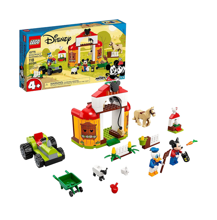 LEGO Disney Mickey and Friends Mickey Mouse & Donald Duck’s Farm 10775 Building Kit; A Creative Play Set for Kids; New 2021 (118 Pieces)