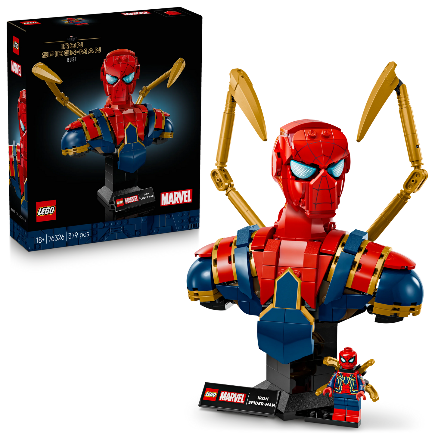 Marvel Iron Spider-Man Bust Collectible Adult 76326 Building Kit