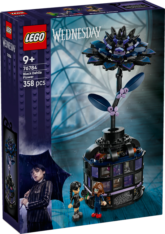 Wednesday Black Dahlia Flower Halloween Gift, Faux Plant Room Decor 76784 Building Kit