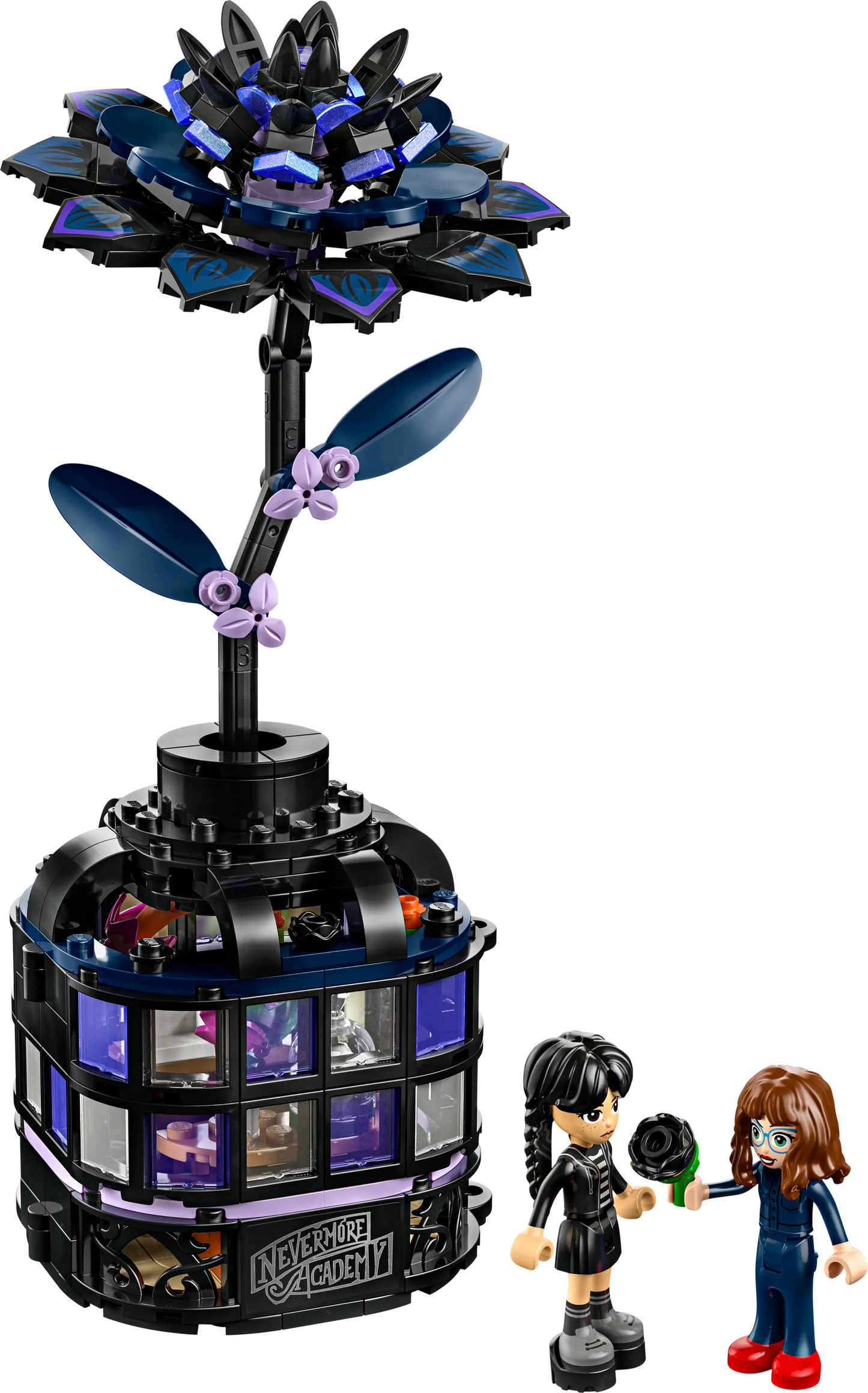 Wednesday Black Dahlia Flower Halloween Gift, Faux Plant Room Decor 76784 Building Kit