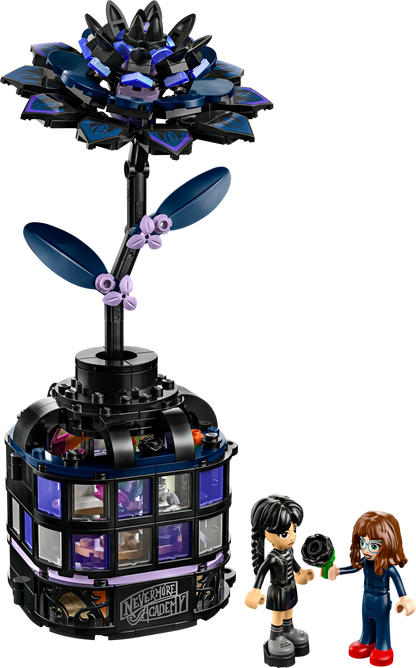 Wednesday Black Dahlia Flower Halloween Gift, Faux Plant Room Decor 76784 Building Kit