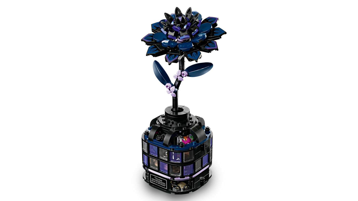 Wednesday Black Dahlia Flower Halloween Gift, Faux Plant Room Decor 76784 Building Kit