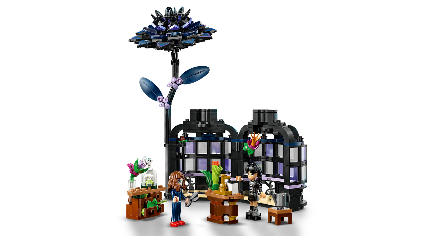 Wednesday Black Dahlia Flower Halloween Gift, Faux Plant Room Decor 76784 Building Kit