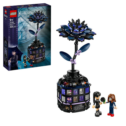 Wednesday Black Dahlia Flower Halloween Gift, Faux Plant Room Decor 76784 Building Kit