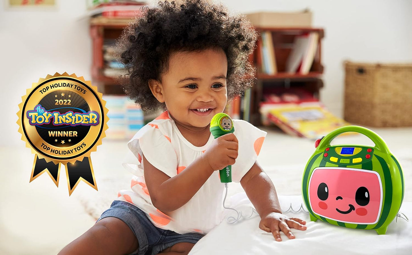 Cocomelon Bluetooth Karaoke Machine for Kids with Built-in Songs