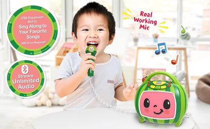 Cocomelon Bluetooth Karaoke Machine for Kids with Built-in Songs