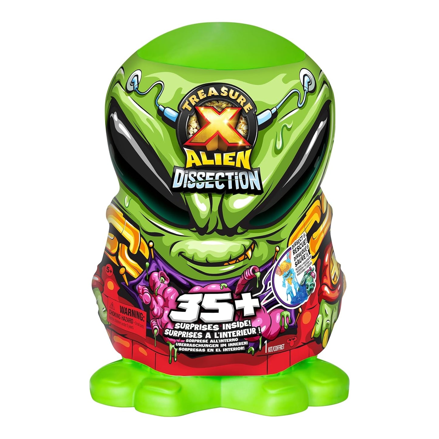 Treasure X Mega Alien Dissection with 35+ Surprises Inside | Dissect the 12" Tall Alien | Rescue 4 Alien Hunters | Discover Weapons