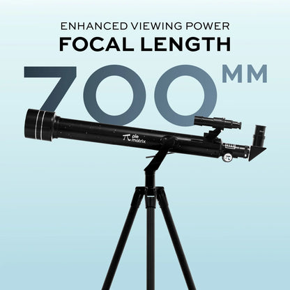 Pie Matrix Phoenix 60700 Refractor Telescope – 60mm Aperture, 700mm Focal Length, 3 Eyepieces, 3X Barlow, Tripod & Travel Bag