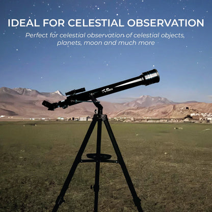 Pie Matrix Phoenix 60700 Refractor Telescope – 60mm Aperture, 700mm Focal Length, 3 Eyepieces, 3X Barlow, Tripod & Travel Bag