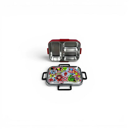 Smiggle Stainless Steel 3 Compartment Lunch Box for Kids - MARVEL