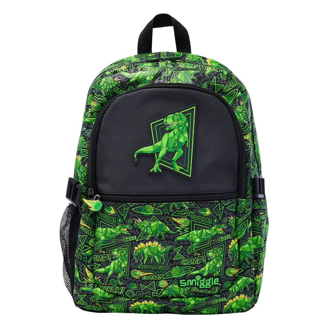 Smiggle Classic Kids Backpack - Green Dino