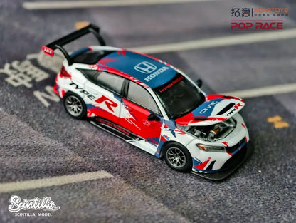 POP Race 1/64 S32-01 Honda Civic Type-R TCR(FL5) Alloy Car Model Car