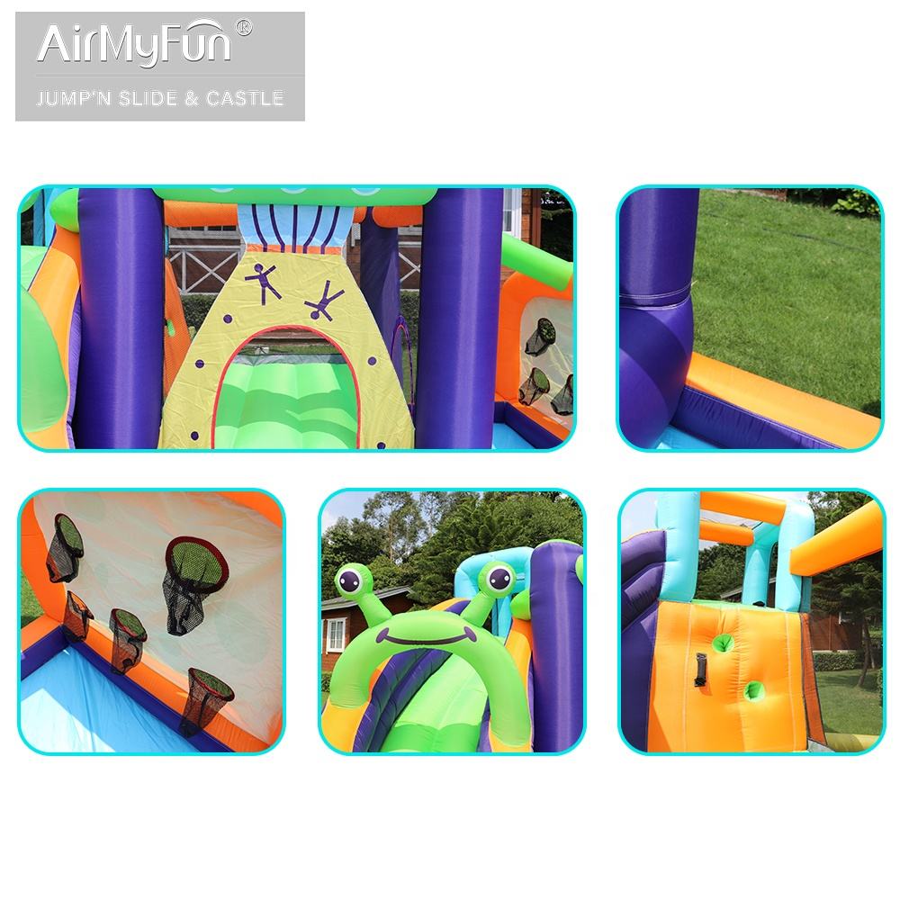 Kids Inflatable Water Bounce House with Slide, Splash Pool & Blower – Multi Activity Play Zone Castle