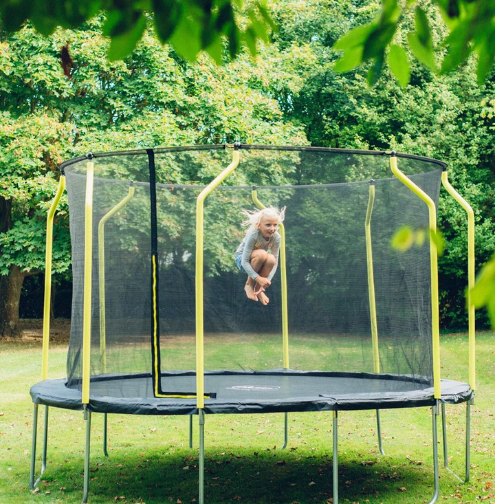 Plum 12ft Wave Springsafe Trampoline And Enclosure