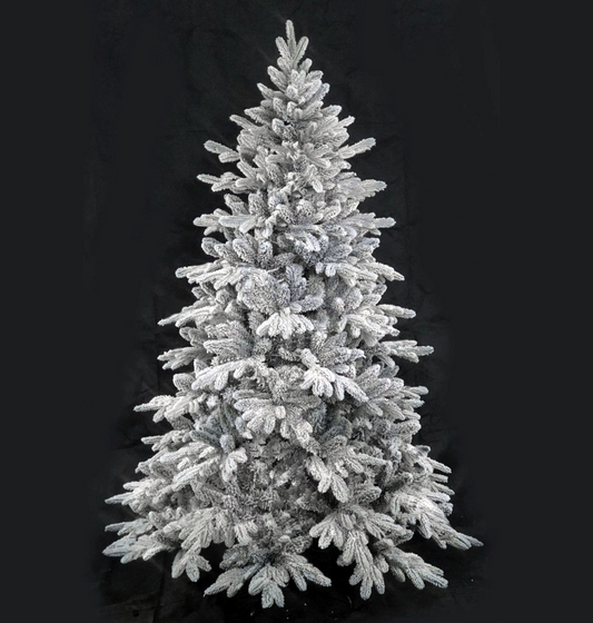 White spruce Luxury Full Snow Flocked Christmas Tree – Ultra Dense, Real-Touch Winter Pine